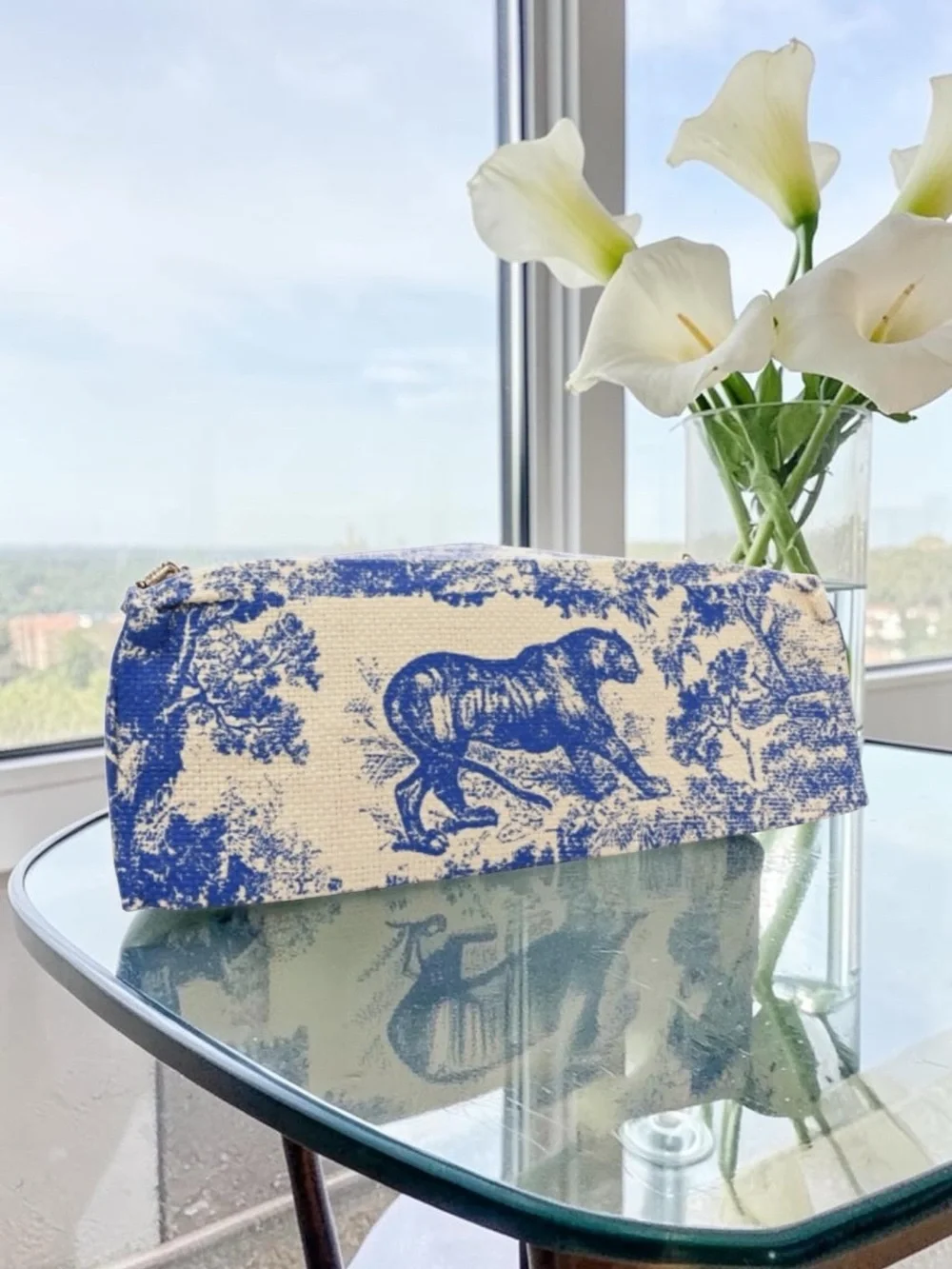 NEW Christian Dior Blue Toile De Jouy Print Tote - Picture 3 of 5